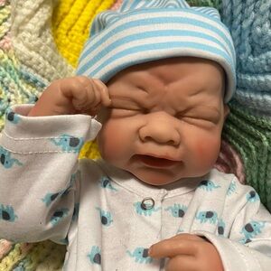 Vintage Vinyl  Sad Face, Baby Boy Premie Baby Doll